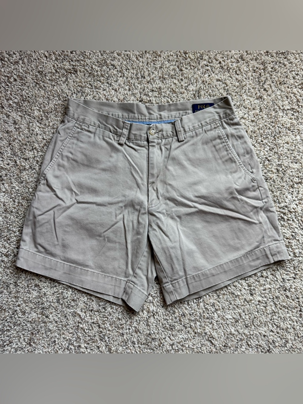Polo Ralph Lauren Mens 30 Chino Shorts Khaki Tan 100% Cotton Classic Fit